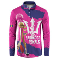Barbados Royals Cricket Custom Button Sweatshirt 3rd Champions Trophy Proud - Pink - Wonder Print Shop