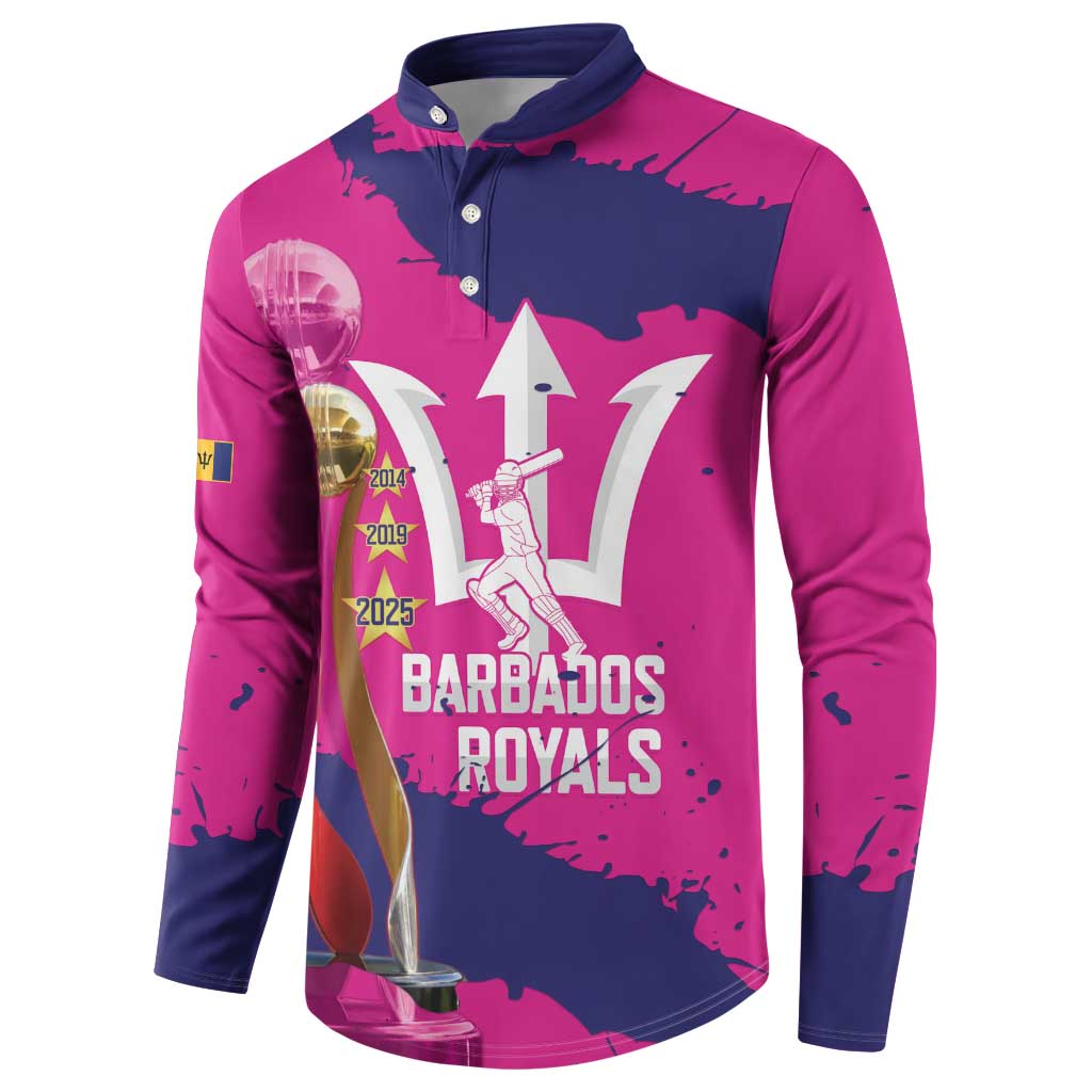 Barbados Royals Cricket Custom Button Sweatshirt 3rd Champions Trophy Proud - Pink - Wonder Print Shop