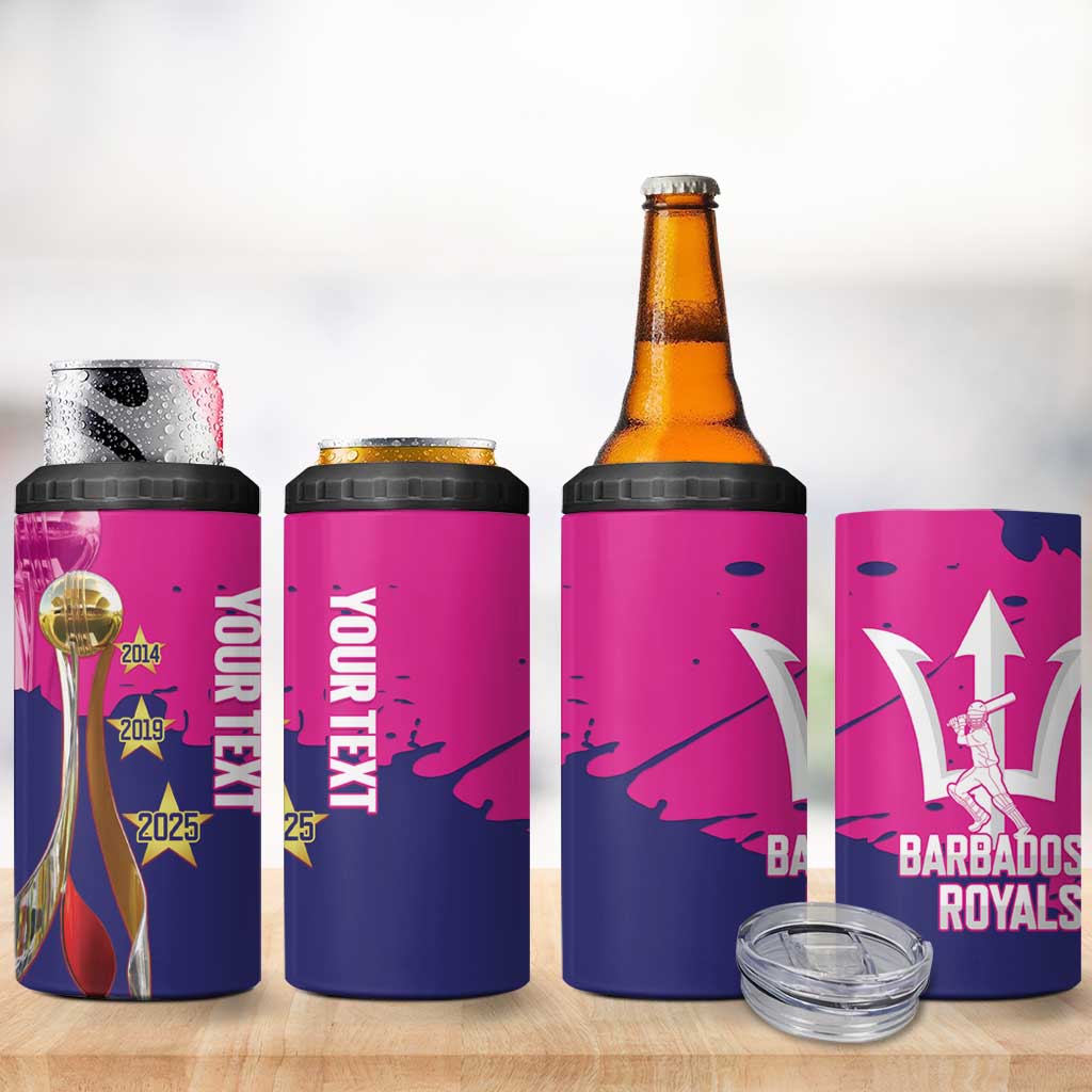 Barbados Royals Cricket Custom 4 in 1 Can Cooler Tumbler 3rd Champions Trophy Proud - Pink - Wonder Print Shop