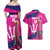 Barbados Royals Cricket Custom Couples Matching Off Shoulder Maxi Dress and Hawaiian Shirt 3rd Champions Trophy Proud - Pink - Wonder Print Shop