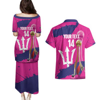 Barbados Royals Cricket Custom Couples Matching Puletasi and Hawaiian Shirt 3rd Champions Trophy Proud - Pink - Wonder Print Shop
