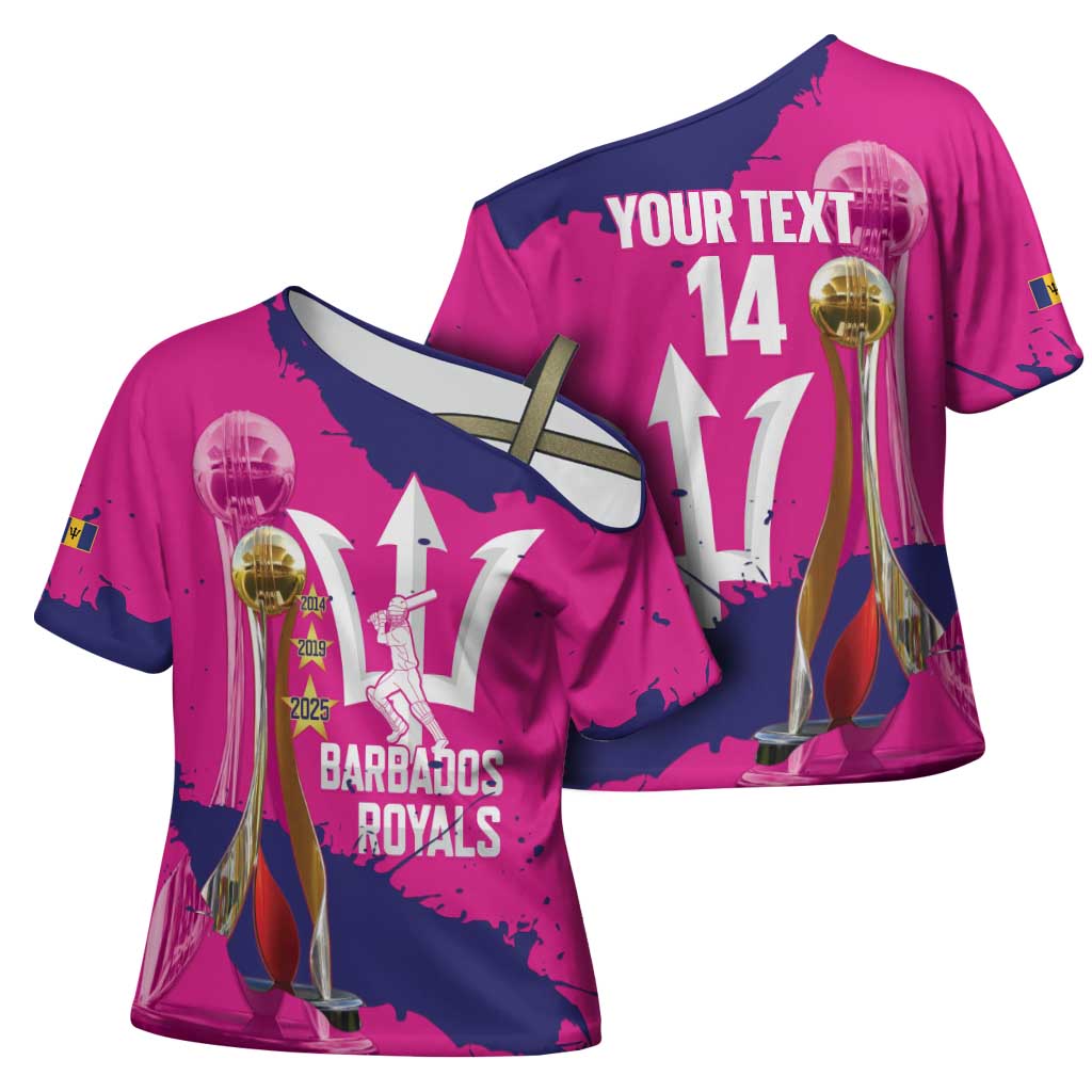 Barbados Royals Cricket Custom Cross Shoulder Shirt 3rd Champions Trophy Proud - Pink - Wonder Print Shop