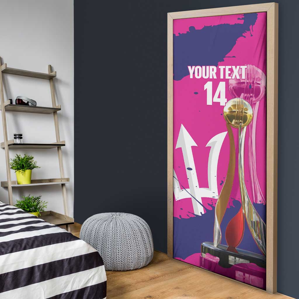 Barbados Royals Cricket Custom Door Cover 3rd Champions Trophy Proud - Pink - Wonder Print Shop