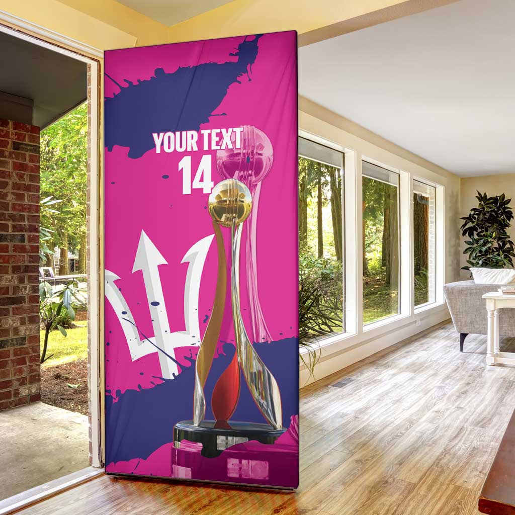 Barbados Royals Cricket Custom Door Cover 3rd Champions Trophy Proud - Pink - Wonder Print Shop