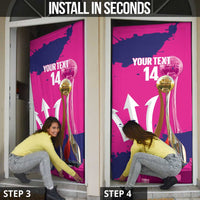 Barbados Royals Cricket Custom Door Cover 3rd Champions Trophy Proud - Pink - Wonder Print Shop
