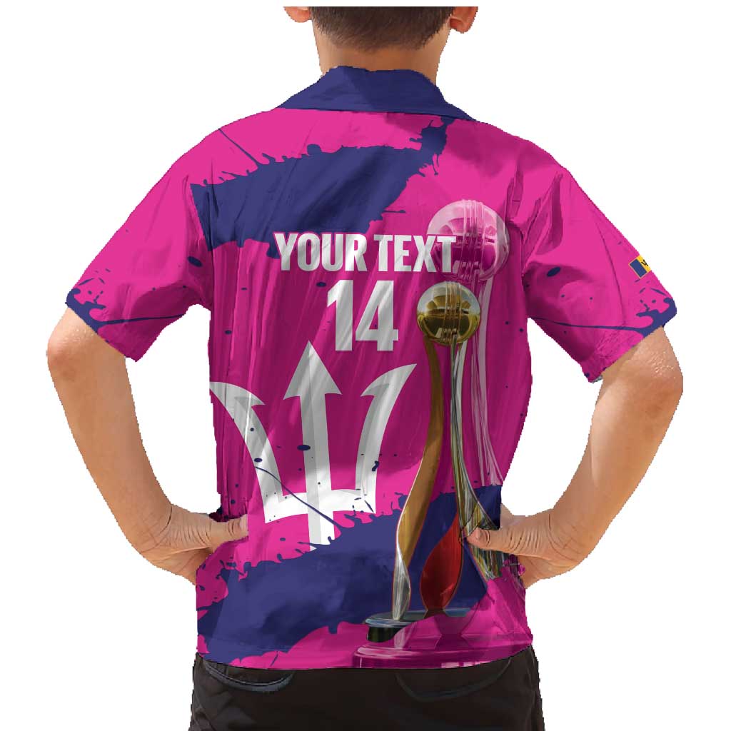 Barbados Royals Cricket Custom Family Matching Mermaid Dress and Hawaiian Shirt 3rd Champions Trophy Proud - Pink - Wonder Print Shop
