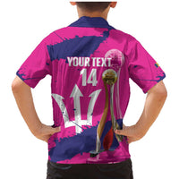 Barbados Royals Cricket Custom Family Matching Mermaid Dress and Hawaiian Shirt 3rd Champions Trophy Proud - Pink - Wonder Print Shop