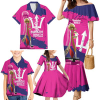 Barbados Royals Cricket Custom Family Matching Mermaid Dress and Hawaiian Shirt 3rd Champions Trophy Proud - Pink - Wonder Print Shop