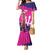 Barbados Royals Cricket Custom Family Matching Mermaid Dress and Hawaiian Shirt 3rd Champions Trophy Proud - Pink - Wonder Print Shop
