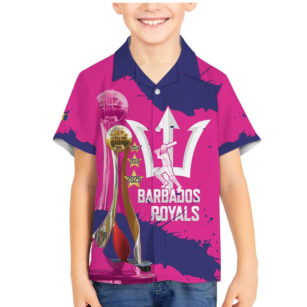 Barbados Royals Cricket Custom Family Matching Mermaid Dress and Hawaiian Shirt 3rd Champions Trophy Proud - Pink - Wonder Print Shop