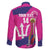 Barbados Royals Cricket Custom Family Matching Off The Shoulder Long Sleeve Dress and Hawaiian Shirt 3rd Champions Trophy Proud - Pink - Wonder Print Shop
