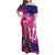 Barbados Royals Cricket Custom Family Matching Off Shoulder Maxi Dress and Hawaiian Shirt 3rd Champions Trophy Proud - Pink - Wonder Print Shop
