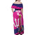 Barbados Royals Cricket Custom Family Matching Off Shoulder Maxi Dress and Hawaiian Shirt 3rd Champions Trophy Proud - Pink - Wonder Print Shop