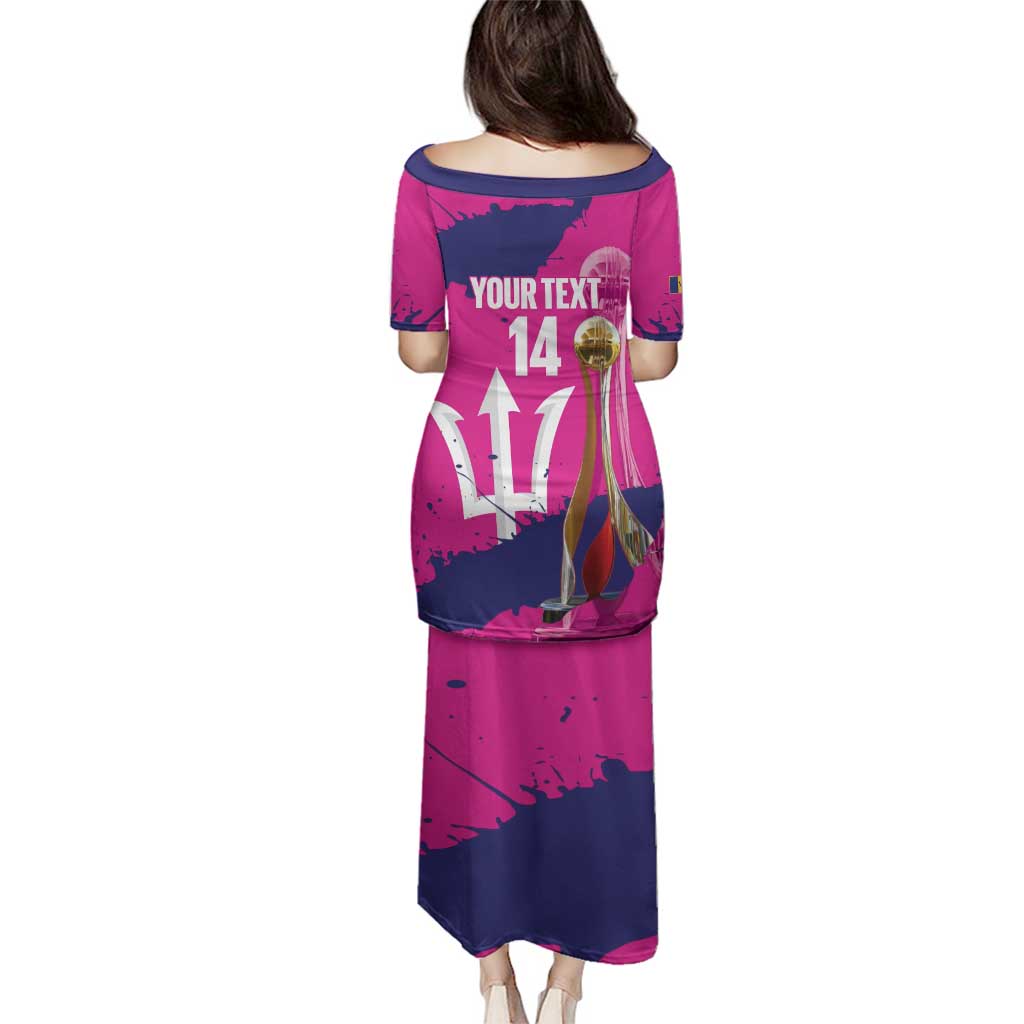 Barbados Royals Cricket Custom Family Matching Puletasi and Hawaiian Shirt 3rd Champions Trophy Proud - Pink - Wonder Print Shop