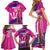 Barbados Royals Cricket Custom Family Matching Short Sleeve Bodycon Dress and Hawaiian Shirt 3rd Champions Trophy Proud - Pink - Wonder Print Shop