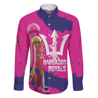 Barbados Royals Cricket Custom Family Matching Summer Maxi Dress and Hawaiian Shirt 3rd Champions Trophy Proud - Pink - Wonder Print Shop