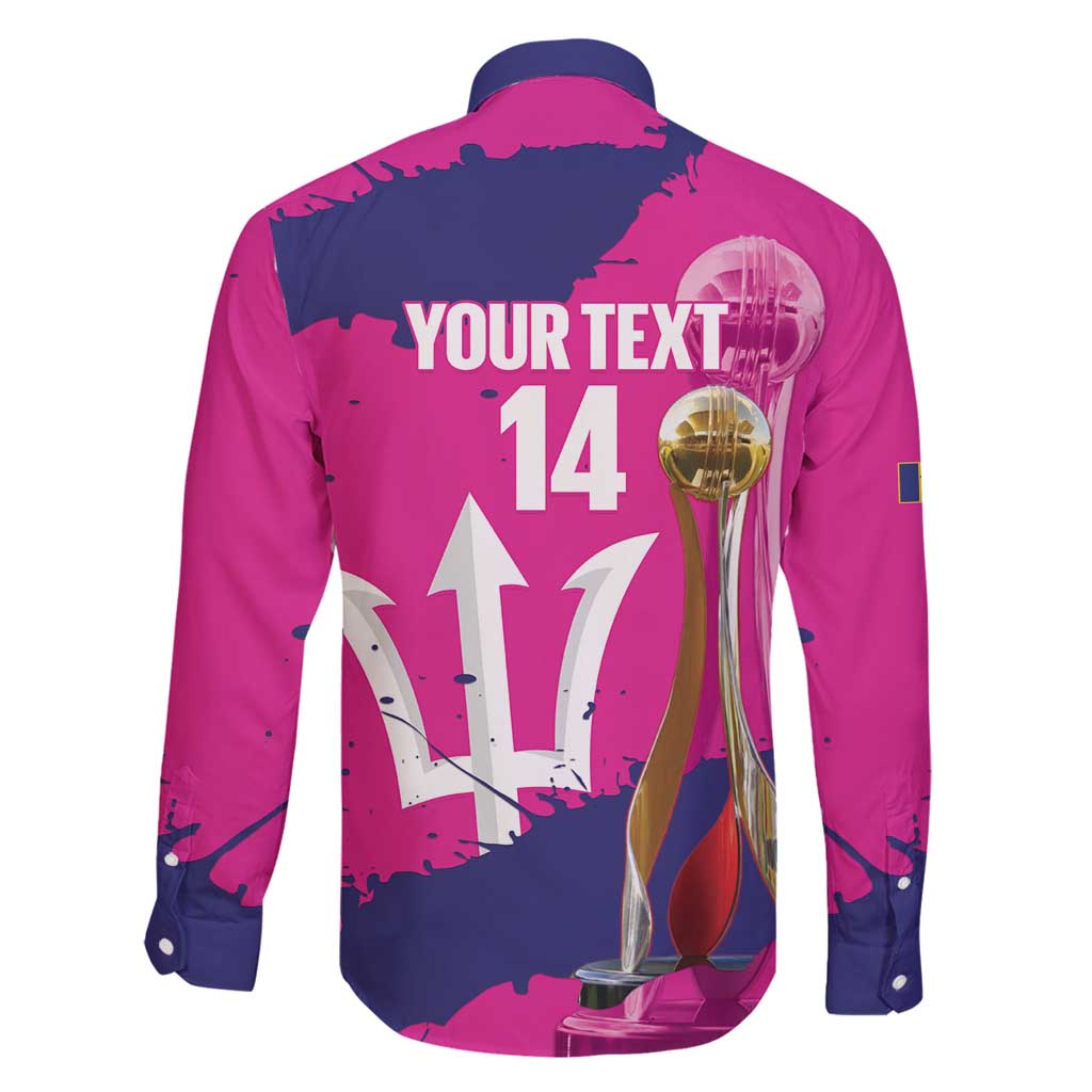 Barbados Royals Cricket Custom Family Matching Summer Maxi Dress and Hawaiian Shirt 3rd Champions Trophy Proud - Pink - Wonder Print Shop