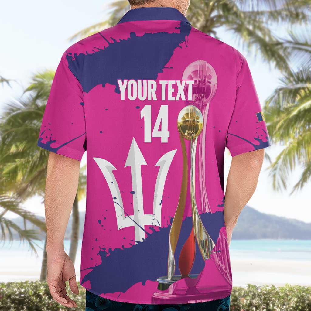 Barbados Royals Cricket Custom Hawaiian Shirt 3rd Champions Trophy Proud - Pink - Wonder Print Shop