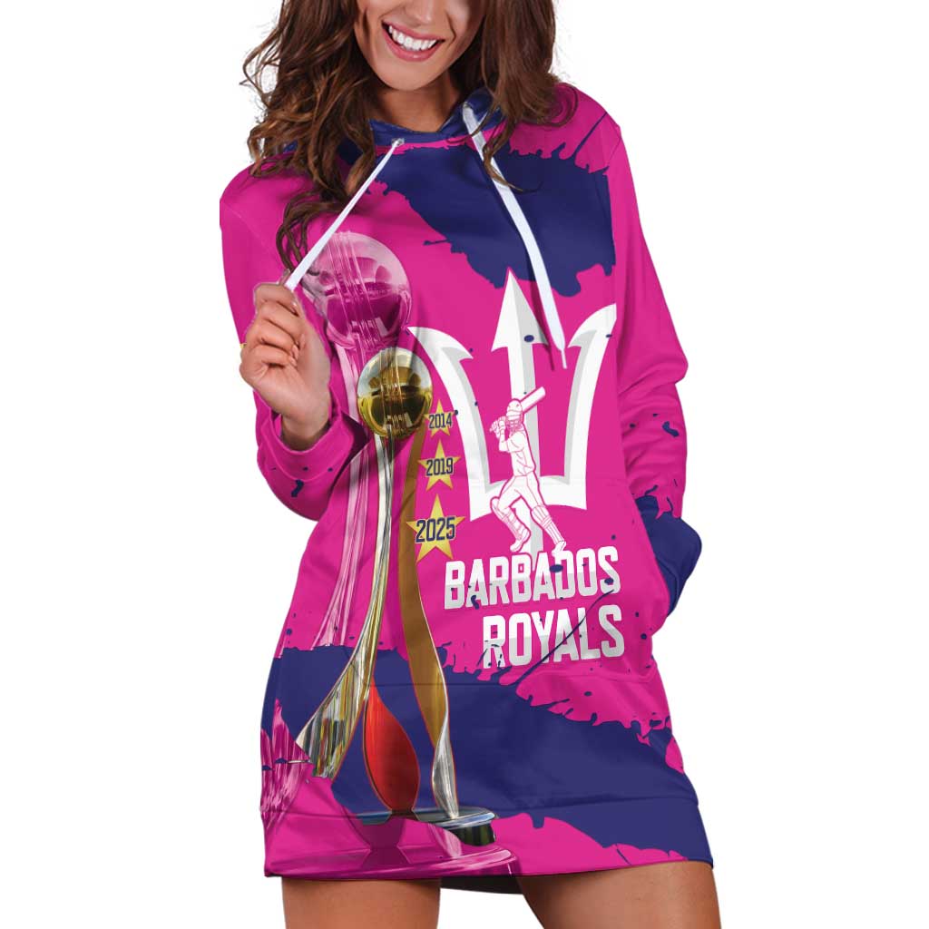 Barbados Royals Cricket Custom Hoodie Dress 3rd Champions Trophy Proud - Pink - Wonder Print Shop
