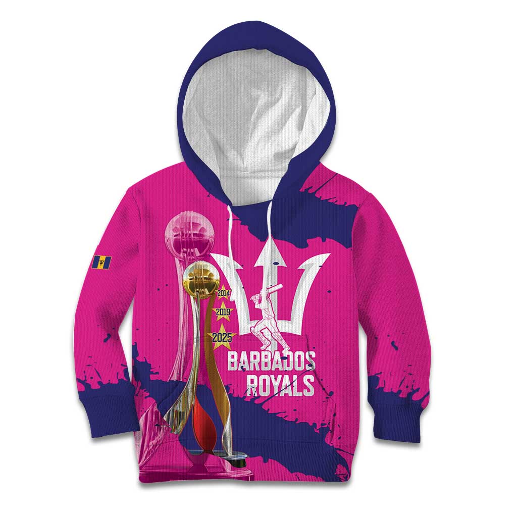 Barbados Royals Cricket Custom Kid Hoodie 3rd Champions Trophy Proud - Pink - Wonder Print Shop