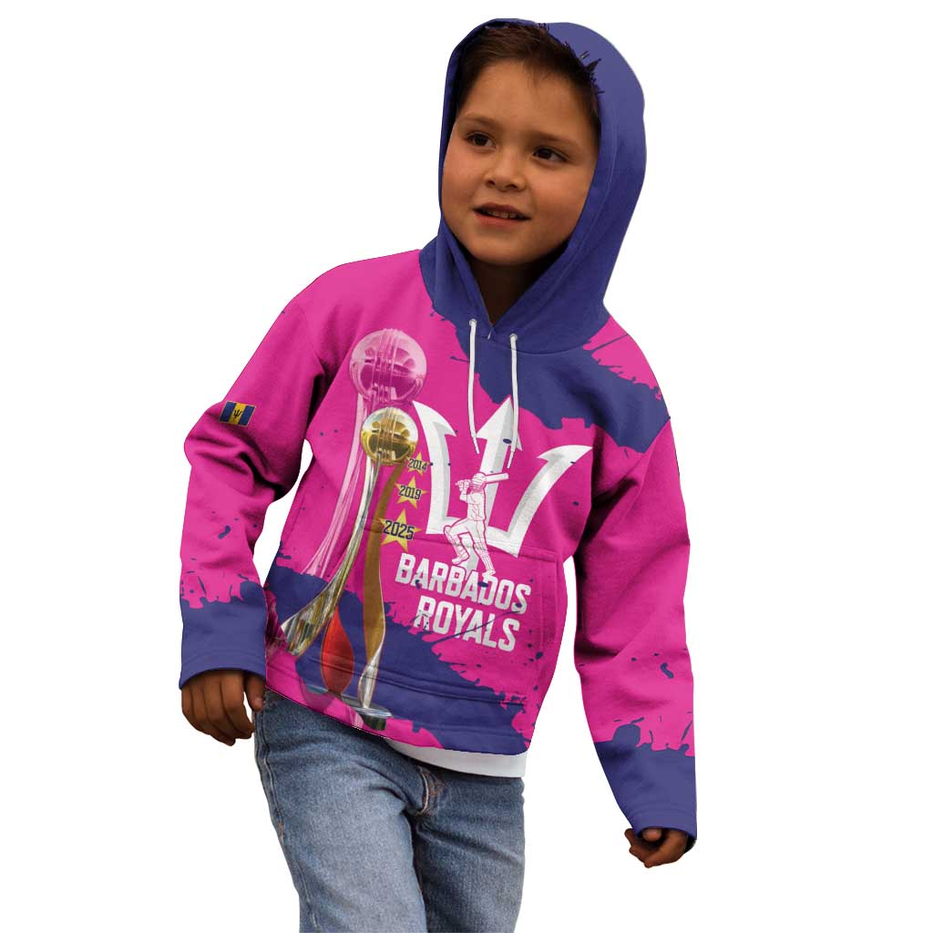 Barbados Royals Cricket Custom Kid Hoodie 3rd Champions Trophy Proud - Pink - Wonder Print Shop