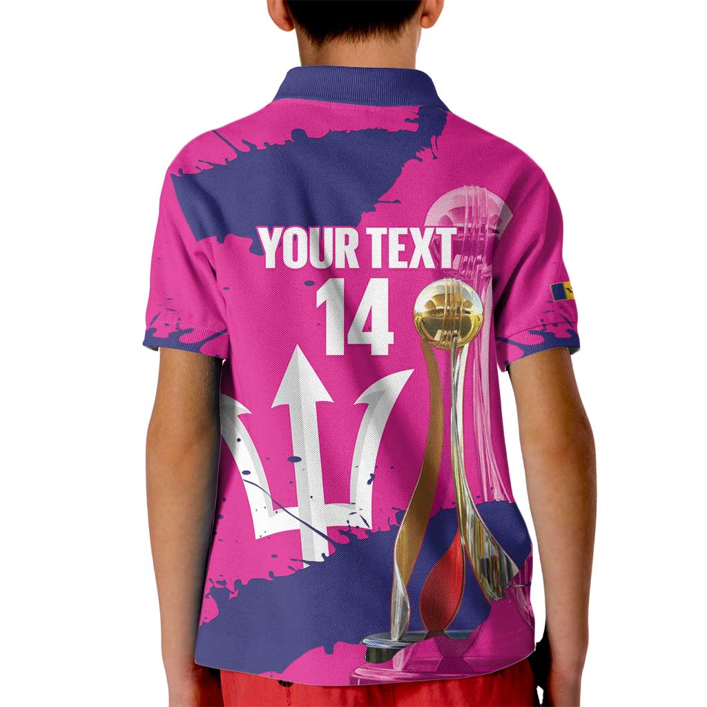 Barbados Royals Cricket Custom Kid Polo Shirt 3rd Champions Trophy Proud - Pink - Wonder Print Shop