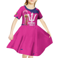 Barbados Royals Cricket Custom Kid Short Sleeve Dress 3rd Champions Trophy Proud - Pink - Wonder Print Shop