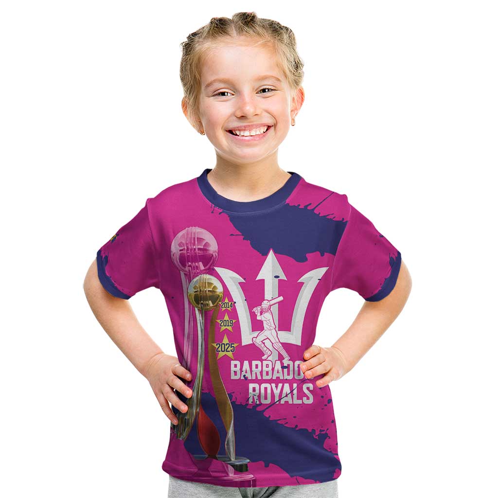 Barbados Royals Cricket Custom Kid T Shirt 3rd Champions Trophy Proud - Pink - Wonder Print Shop