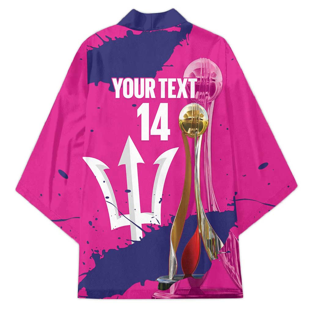 Barbados Royals Cricket Custom Kimono 3rd Champions Trophy Proud - Pink - Wonder Print Shop