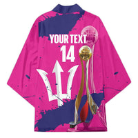 Barbados Royals Cricket Custom Kimono 3rd Champions Trophy Proud - Pink - Wonder Print Shop