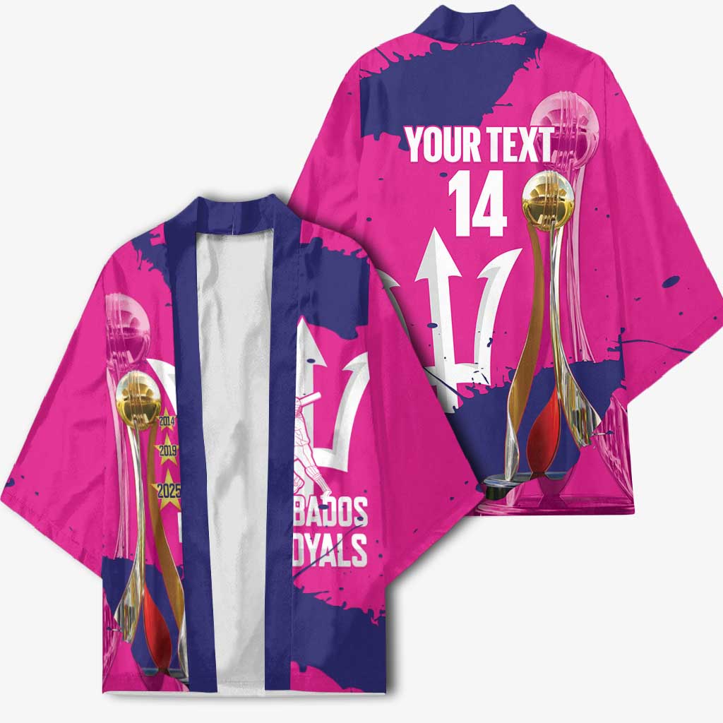 Barbados Royals Cricket Custom Kimono 3rd Champions Trophy Proud - Pink - Wonder Print Shop