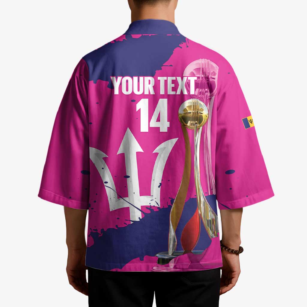 Barbados Royals Cricket Custom Kimono 3rd Champions Trophy Proud - Pink - Wonder Print Shop