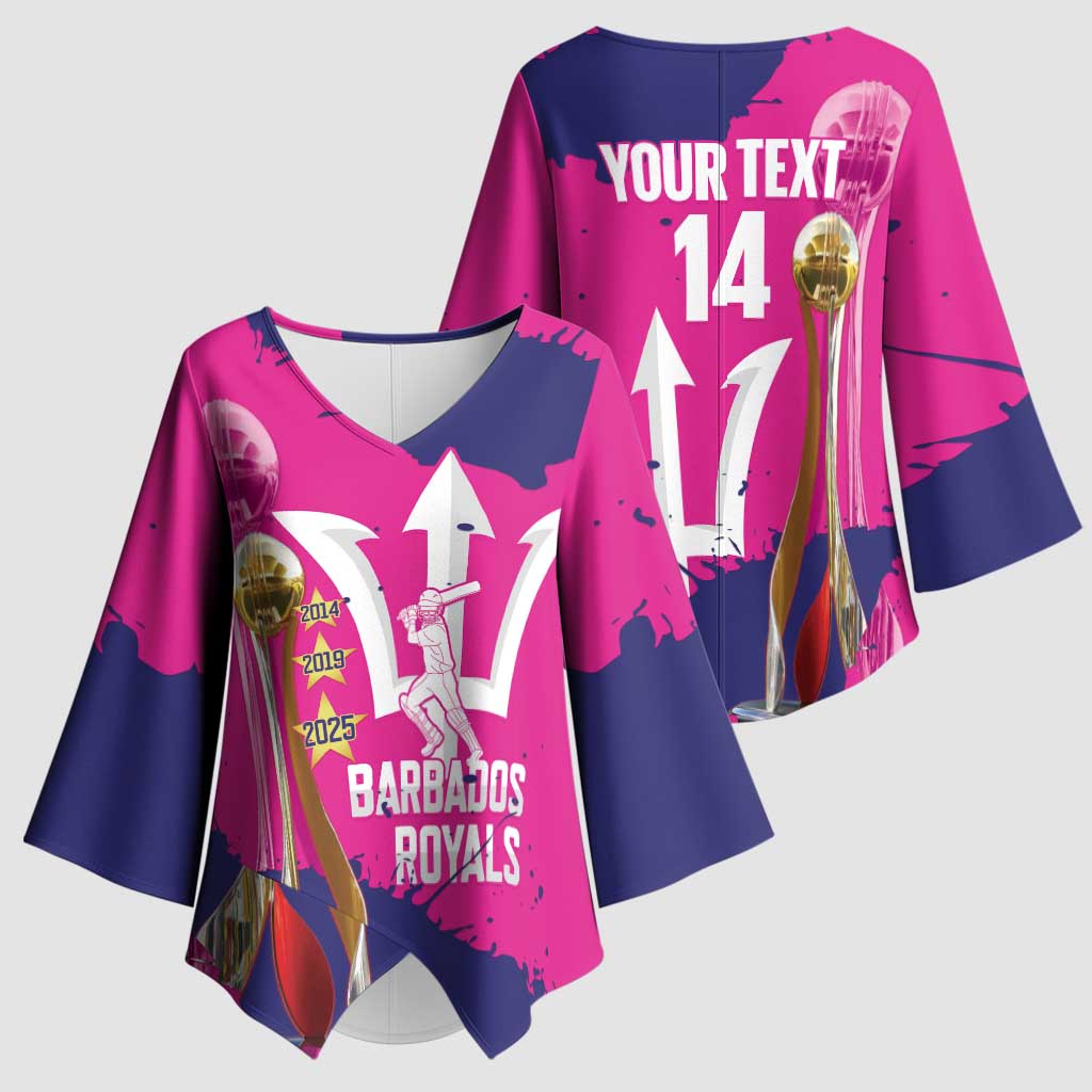 Barbados Royals Cricket Custom Kimono Sleeve Blouse 3rd Champions Trophy Proud - Pink - Wonder Print Shop
