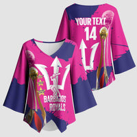 Barbados Royals Cricket Custom Kimono Sleeve Blouse 3rd Champions Trophy Proud - Pink - Wonder Print Shop