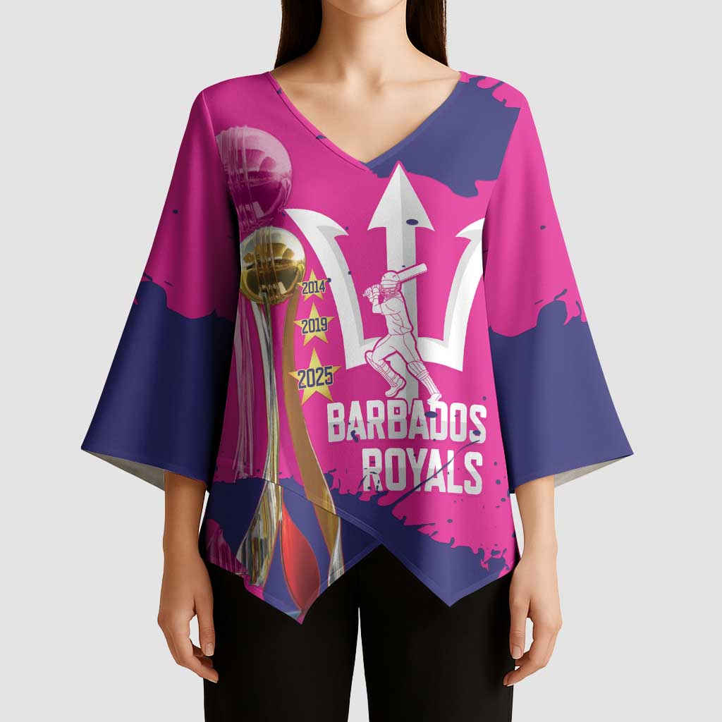 Barbados Royals Cricket Custom Kimono Sleeve Blouse 3rd Champions Trophy Proud - Pink - Wonder Print Shop
