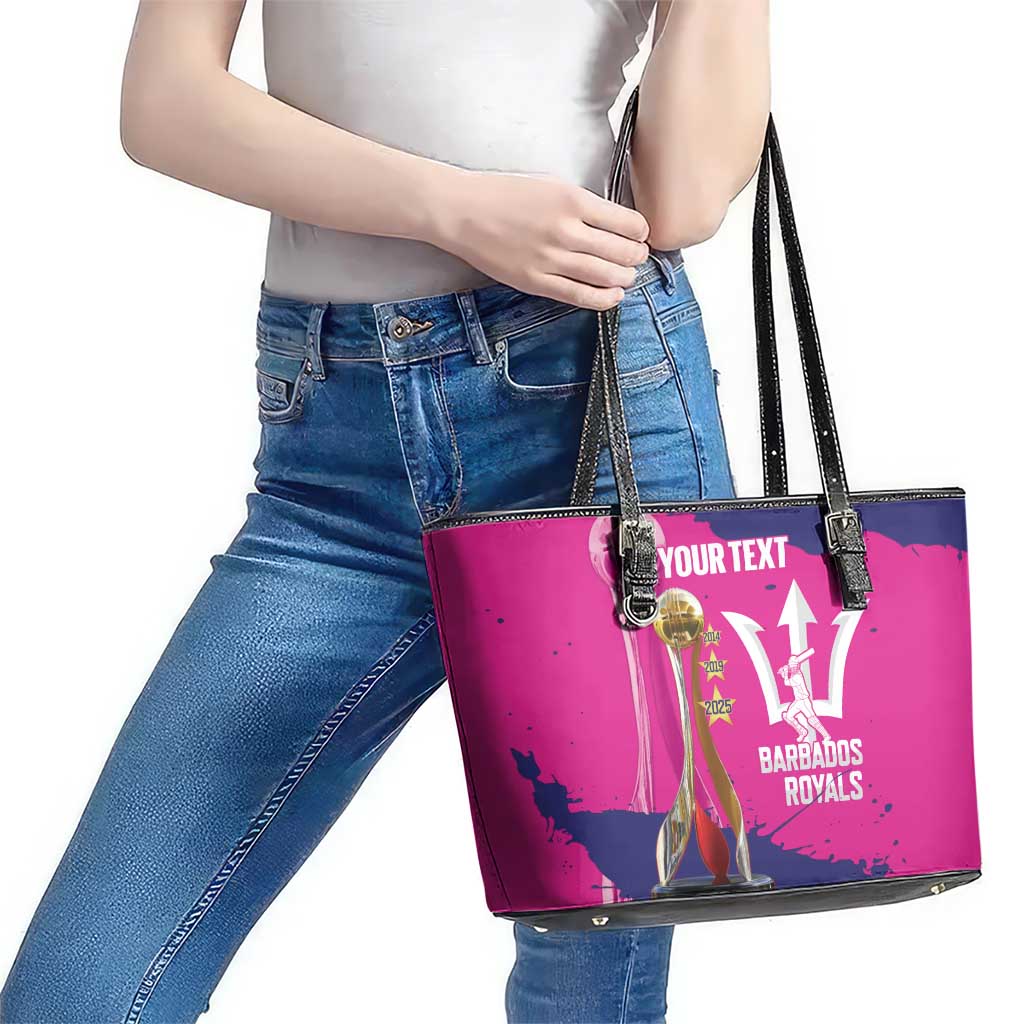 Barbados Royals Cricket Custom Leather Tote Bag 3rd Champions Trophy Proud - Pink - Wonder Print Shop