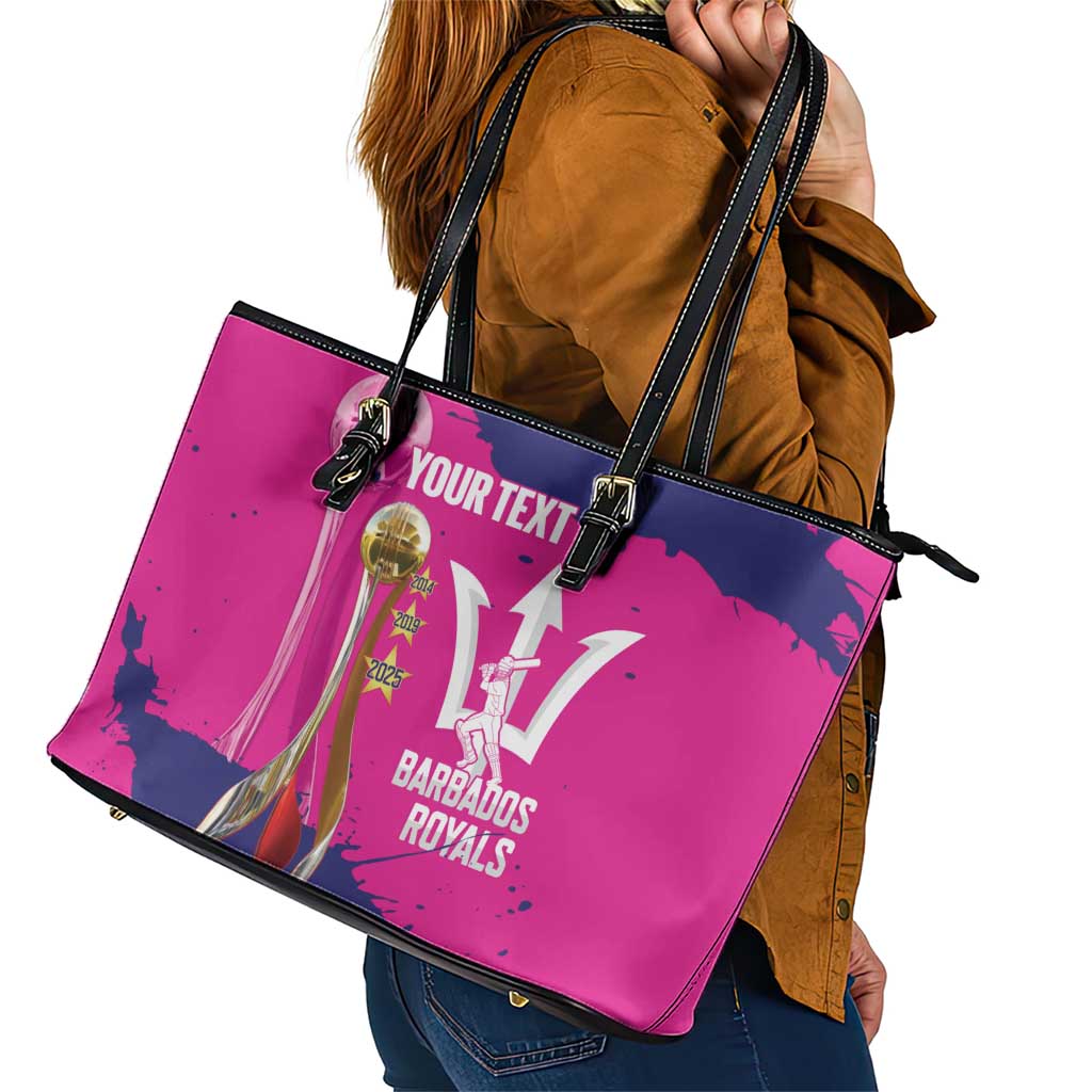 Barbados Royals Cricket Custom Leather Tote Bag 3rd Champions Trophy Proud - Pink - Wonder Print Shop