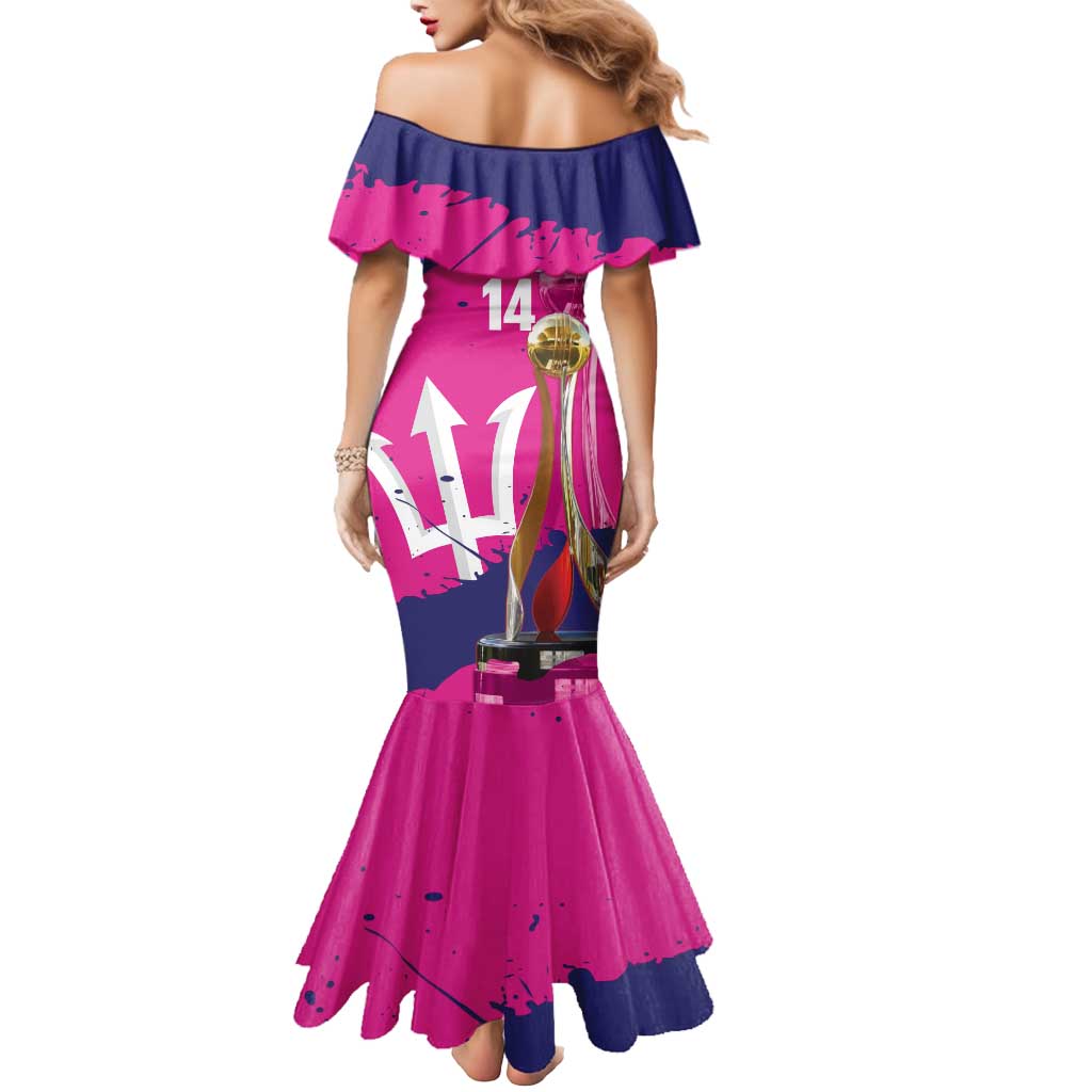 Barbados Royals Cricket Custom Mermaid Dress 3rd Champions Trophy Proud - Pink - Wonder Print Shop