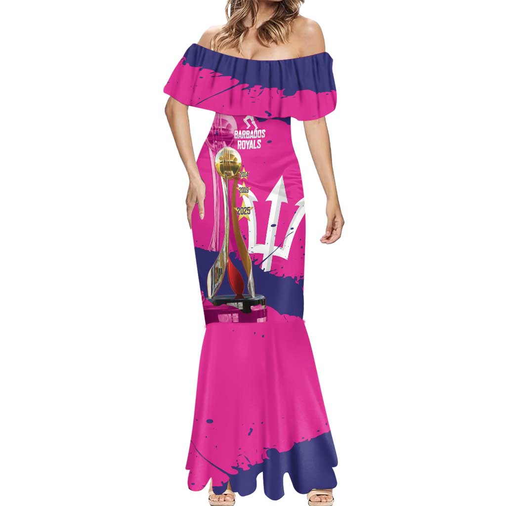 Barbados Royals Cricket Custom Mermaid Dress 3rd Champions Trophy Proud - Pink - Wonder Print Shop