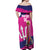 Barbados Royals Cricket Custom Off Shoulder Maxi Dress 3rd Champions Trophy Proud - Pink - Wonder Print Shop