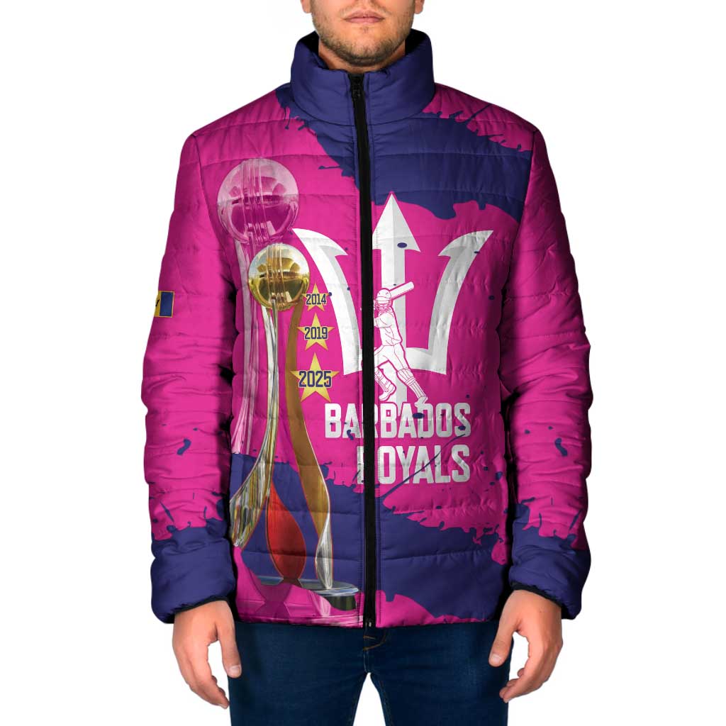 Barbados Royals Cricket Custom Padded Jacket 3rd Champions Trophy Proud - Pink - Wonder Print Shop