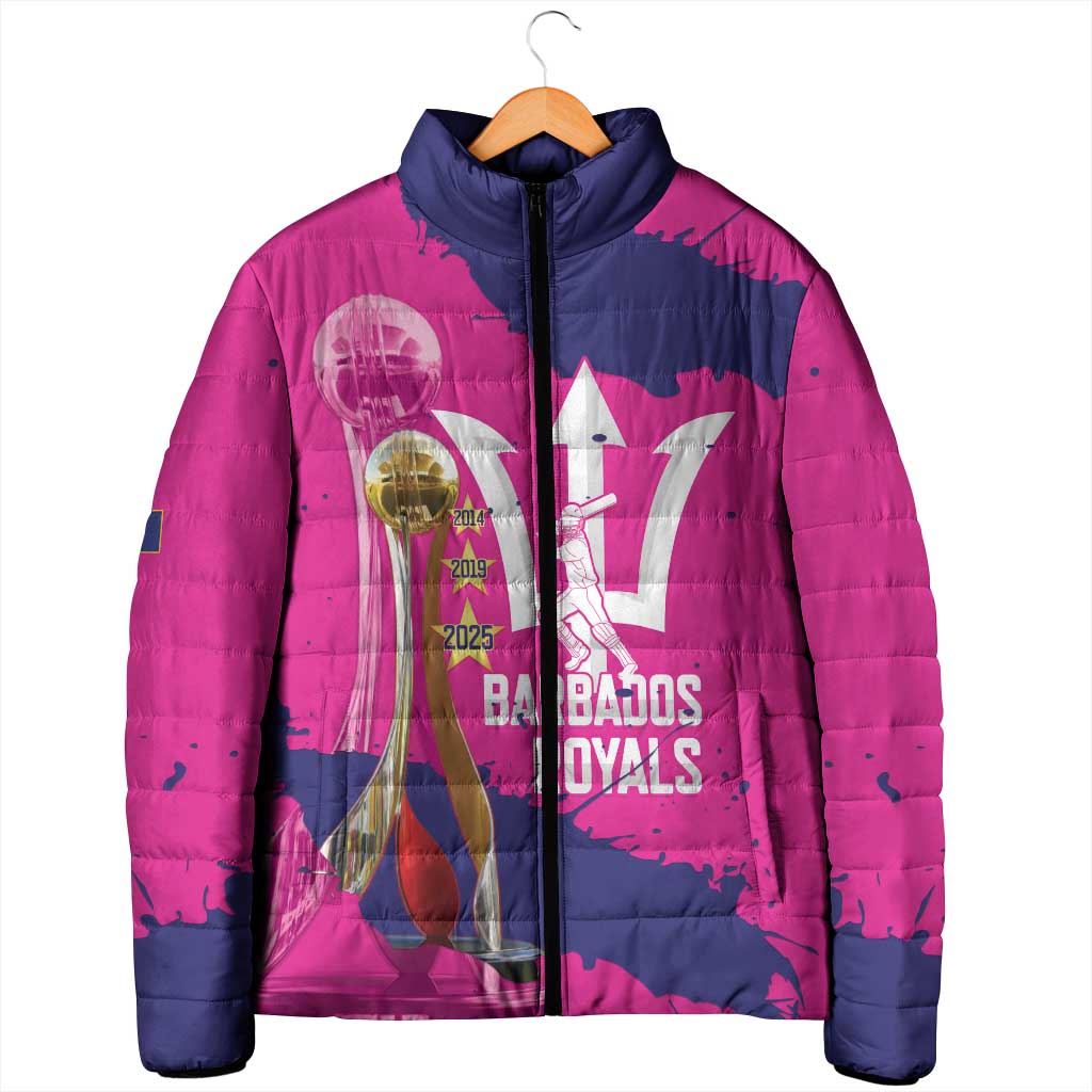 Barbados Royals Cricket Custom Padded Jacket 3rd Champions Trophy Proud - Pink - Wonder Print Shop