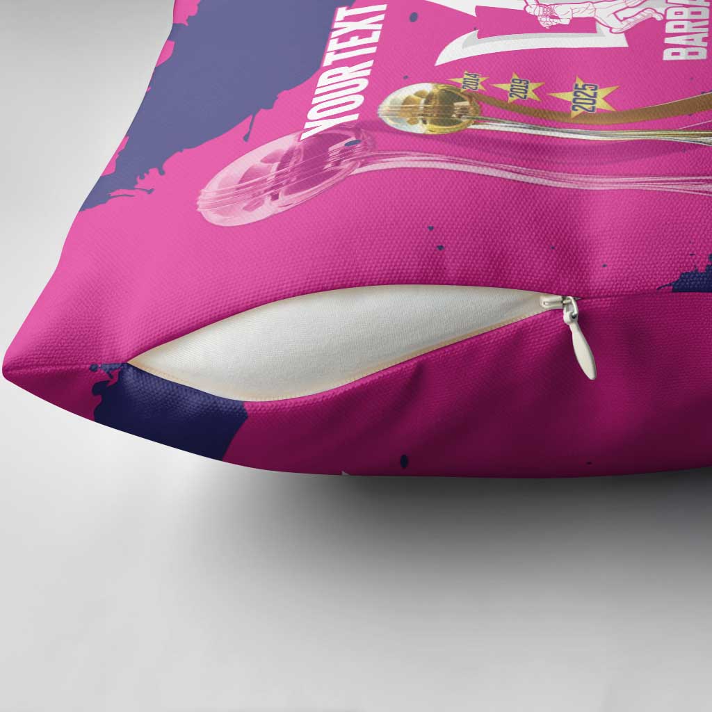 Barbados Royals Cricket Custom Pillow Cover 3rd Champions Trophy Proud - Pink - Wonder Print Shop