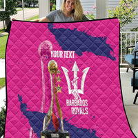 Barbados Royals Cricket Custom Quilt 3rd Champions Trophy Proud - Pink - Wonder Print Shop