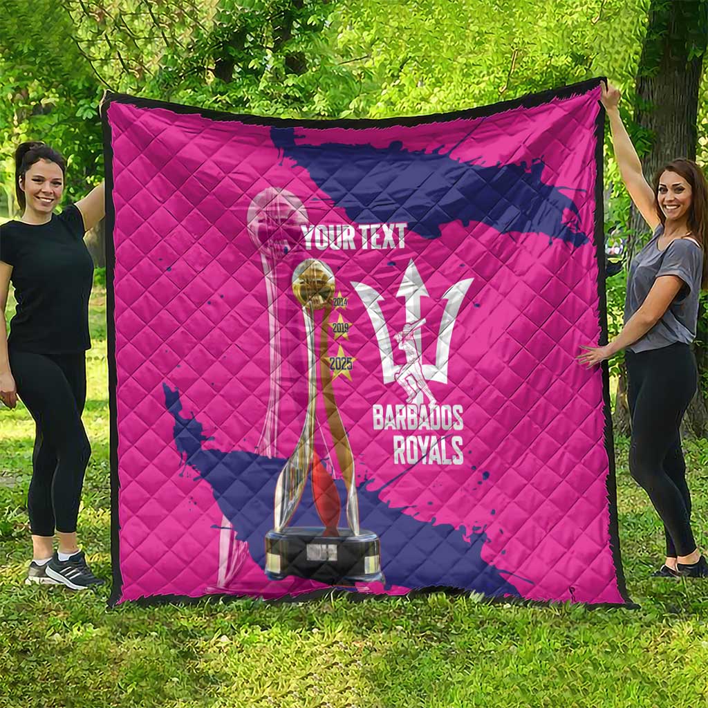 Barbados Royals Cricket Custom Quilt 3rd Champions Trophy Proud - Pink - Wonder Print Shop