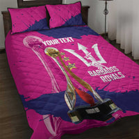 Barbados Royals Cricket Custom Quilt Bed Set 3rd Champions Trophy Proud - Pink - Wonder Print Shop