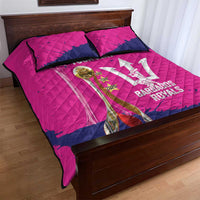 Barbados Royals Cricket Custom Quilt Bed Set 3rd Champions Trophy Proud - Pink - Wonder Print Shop
