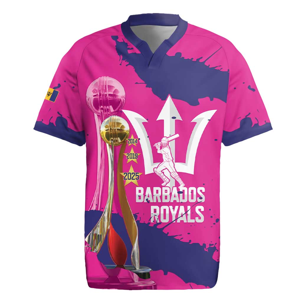 Barbados Royals Cricket Custom Rugby Jersey 3rd Champions Trophy Proud - Pink - Wonder Print Shop