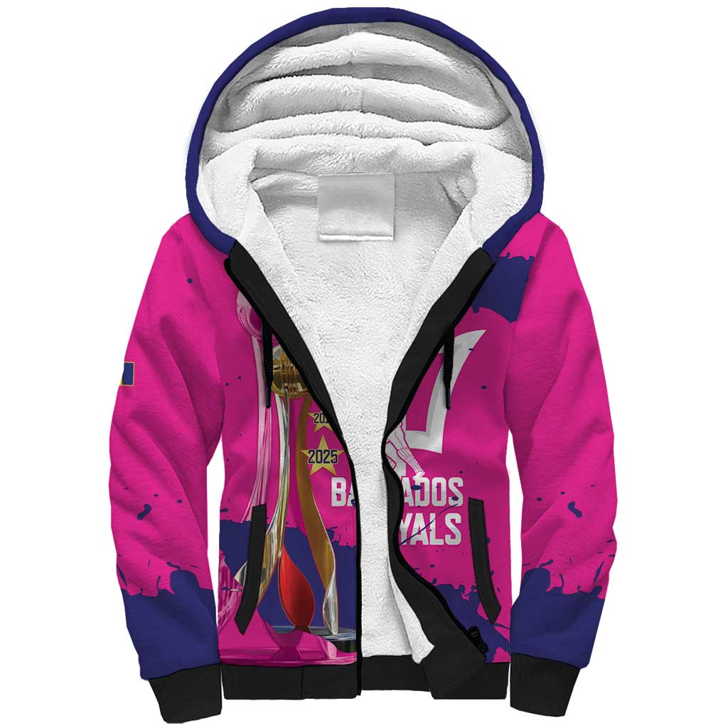Barbados Royals Cricket Custom Sherpa Hoodie 3rd Champions Trophy Proud - Pink - Wonder Print Shop