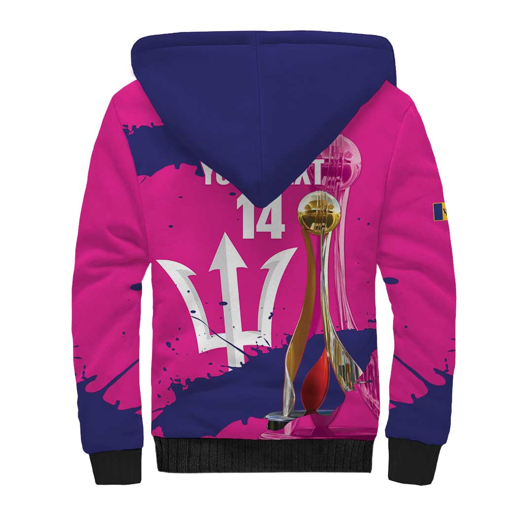 Barbados Royals Cricket Custom Sherpa Hoodie 3rd Champions Trophy Proud - Pink - Wonder Print Shop